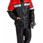 Костюм Актив утепленный куртка и полукомбинезон черный размер 52-54 рост 170-176